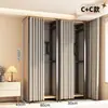 Armario de metal, estructura de acero, completamente cerrado, diseño simple, adecuado para apartamentos de alquiler, modular, engrosado, de pie, estilo abierto, para uso doméstico