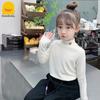 Camisa de terciopelo de doble cara para niña, otoño e invierno, para bebé recién nacido, cuello medio alto, cálida, de manga larga interior