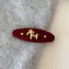 Horquilla de Lana Roja de Pony Estrella de Año Nuevo para Mujer, Dulce Pinza para el Frente, Pinza Bb para Flequillo Lateral, Horquilla Lateral