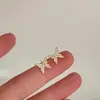Clavo de Oreja de Plata de Ley 925 Rosa Super Brillante Clavo de Oreja Diamante Sentido Avanzado Clavos de Oreja de Circonita Gratis