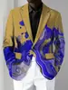Chaqueta de Manga Larga con Botones, Pigmento Salpicado, Temperamento Iridiscente, Traje de Moda para Sesión de Fotos de Revista, Parte Superior WL8, Resistente a las Arrugas