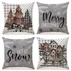 Comercio Exterior Transfronterizo Más Vendidos Fundas de Almohada Navideñas Personalizadas para Sofá de Sala de Estar, Cojines Decorativos Festivos para Dormitorio, Almohadas y Fundas de Almohada
