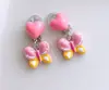 Pendientes para Niños de Nuevo Estilo, Clips para Orejas para Niñas Sin Perforaciones, Accesorios para Orejas de Oso de Dibujos Animados, Joyería Dulce de Princesa, Pendientes para Niñas Pequeñas