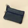Billetera pequeña de color sólido de piel de vaca de capa superior, monedero portátil, mini ultra-delgada de cuero con cremallera, monedero para mujer, venta directa de fábrica