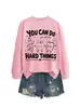 ¡Puedes hacerlo, tú puedes!. Amazon eBay sitio independiente moda divertida sudadera de otoño e invierno para mujer