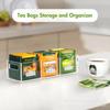 Caja de almacenamiento acrílica para bolsitas de té de venta caliente transfronteriza con asa, caja de condimentos de tres compartimentos, clasificador de bolsitas de azúcar, almacenamiento de bolsitas de café