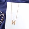 Colar de Carta H de Aço Titânio Corrente de Clavícula Feminina Cyber Celebridade Nicho Design Sense Moda Pescoço Jóias Moda Colar