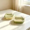 Jabonera Creativa Nueva para Lavabo de Baño Caja de Jabón de Plástico Directo del Fabricante Jabonera de Dibujos Animados con Tapa y Drenaje