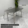 Mesa Dobrável de Aço Inoxidável Mesa de Jantar Retangular Mesa de Conferência Treinamento Mesa Simples Mesa de Bar Estilo Acampamento ao Ar Livre Mesa Longa