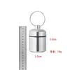 Suministro Listo de Tapones para los Oídos de Tubo Corto y Grueso de Aleación de Aluminio, Caja de Almacenamiento de Joyería de Botella de Aluminio con Llavero, Tarro de Almacenamiento de Metal