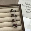 Anillo de Luna Corazón Estilo Gótico Oscuro Circonita Mariposa Punk Nicho Versátil Elegante Retro Anillo Apilable para Mujeres
