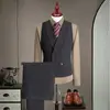 Nuevo chaleco de traje de doble botonadura para hombre de lana y Tencel Lyocell con cuello chal para padrinos y novios