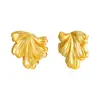 Pendientes Europeos y Americanos Transfronterizos con Forma de Hoja de Oro de 18 Quilates Pendientes con Forma de Concha Pendientes Retro Simples del Océano Pendientes de Amazon
