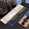 Camino de mesa estilo chino con bandera de té, absorbente, de secado rápido, mantel largo de alta calidad para el hogar, no lavable, paño de cocina zen.