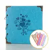 Álbum de fotos em couro PU DIY encadernação com argolas de ferro colagem manual cartão preto álbum de fotos de folhas soltas scrapbook couro de alta qualidade atacado