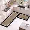Alfombrilla larga para suelo de cocina, resistente al aceite y absorbente de agua, felpudo para entrada de casa, alfombra antideslizante y resistente a la suciedad, juego de dos piezas