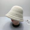 Chapéus para Mulheres no Outono e Inverno Novo Cor Pura Moda Versátil Chapéu de Pescador Tricotado Estilo Japonês Estilo Simples Casual Estilo Ocidental Chapéu Balde Tendência