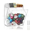 Caixa de Armazenamento Transparente de Acrílico para Cápsulas de Café Grande Capacidade Design para Pendurar na Parede Adequado para Cozinha Bar de Café Caixa de Armazenamento