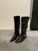Botas western apiladas de estilo páramo para aumentar la altura para mujer, nuevas botas largas adelgazantes 2026, botas de montar de tubo alto Maillard