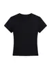Camiseta para Mujer, Estilo Chica Atrevida, Ceñida a la Cintura, Corte Ajustado, Favorecedora, Hombro Normal, Manga Corta, Nuevo Modelo de Verano, Cuello Redondo, Camiseta Básica