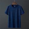 Camiseta de manga curta de seda de gelo masculina Verão fina solta tamanho grande gola redonda secagem rápida esportes casual camiseta de meia manga top