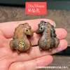 Escultura em Madeira de Ébano de uma Cabaça Atratora de Dinheiro e Cavalo Pequeno, Pulseira DIY Feita à Mão, Acessório de Moda