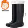 Botas de Chuva Femininas Adulto Impermeáveis Antiderrapantes Moda Botas de Chuva Sola Macia Confortáveis Cano Médio Engrossadas Quentes Galochas Sapatos de Borracha Botas de Chuva