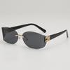 Gafas de Sol Oleo Oval Sin Marco Trim Spice Girl Sesión de Fotos Callejera Cóncavas Protector Solar Decorativas