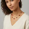 Cadena para Clavícula Estilo Retro Angora Rojo Original Nuevo Collar de Ágata Roja Collar de Lujo Ligero de Alta Gama para Mujer