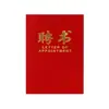 Funda de Tela de Terciopelo con Estampado Dorado de Alta Calidad para Cartas de Cita, Certificados de Honor y Diplomas, con Estampado Dorado Personalizable y Páginas Interiores Imprimibles