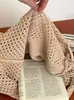 Nova Bolsa de Compras Tecida Coreana de Grande Capacidade Moda Lã Simples de Ombro Único Retrô Casual Trançada Vazada Transfronteiriça