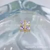 ASTMF-13 liga de titânio coleção luz dourada roxa brincos G23 titânio rosca interna zircônia stud para lábio brinco cabeça para piercing