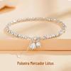 Prata de Lei S925 Bom Lótus Pulseira de Lótus Transferência Joias de Lótus Meninas Luxo Acessível Nicho Prata Quebrada Alguns Taéis de Pulseiras