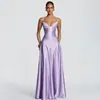 Novedades de principios de otoño europeas y americanas: Vestido Sexy de Tirantes Finos con Escote Bajo, Vestido Largo con Estilo de Chica Atrevida, Sensación de Lujo, Ceñido a la Cintura, Vestido sin Espalda