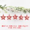 Adornos navideños de PVC pintados en rojo y dorado con forma de estrella, diseño de escena de árbol de Navidad, colgante de estrella de cinco puntas