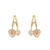 Nuevos pendientes pequeños y coloridos con diseño de nicho coreano con amor, contraste de colores, exquisitos y de alta calidad para mujer.