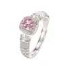 Anel de cubo de açúcar rosa para mulheres, mesmo estilo do Xiaohongshu, moda de nicho, empilhável, com pedras de zircônia, anel ajustável, atacado