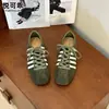 Zapatos de Entrenamiento Alemanes Retro de Bloques de Color de Cuero Genuino para Mujer 2026 Otoño Nuevo Estilo Cómodos Versátiles Transpirables Suela Suave Deportivos Casuales Ah