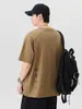 Ropa para Hombre Fengshe / Camiseta de Manga Corta de Algodón Puro Pesado para Hombre, Nuevo Estilo de Verano, Corte Holgado, Tallas Grandes, Estilo Americano, Cuello Redondo, Top de Manga Media