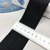 Banda Elástica de Nylon Espiga Blanco y Negro de 1.5-5.0cm Tira de Borde Doble Flecha Puños con Hilo Accesorios para Equipaje