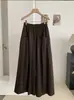 KEKEZOON Pantalones anchos para mujer estilo japonés y coreano, estilo old money, color sólido de otoño, cintura alta elástica, holgados, casuales 8699