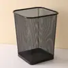 Cubo de basura redondo de malla metálica Papelera de hierro forjado Cubo de almacenamiento de cocina Papelera de oficina sin tapa Cubo de basura para baño