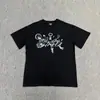 Camiseta Masculina de Manga Curta Estilo Americano Comércio Exterior Transfronteiriço Série Alcatraz Corteiz Logo de Letra Estampado Gola Redonda