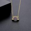 Collar Jinse Pequeño Arcoíris Cobre con Colgante de Zirconia de Cristal de Color Nítido Estilo Japonés-Coreano Sencillo con Sentido del Diseño Joyería