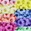 Flor de Acrílico de 19 mm con Agujero Grande, Flor Recortada de Cinco Pétalos, Cuentas Sueltas Hechas a Mano, Material para Pulseras, Accesorios de Joyería DIY