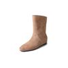 Botines Cortos de Moda Europeos y Americanos 2026 Otoño Nuevos Puntera Redonda Suela Plana Slip-On Elegantes Botines de Moda