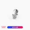 Aretes de Aleación de Titanio F136 Mini Pequeños con Forma de Rombo Incrustaciones de Circonita Tornillo Interno Tachuelas para Cartílago Nasal Joyería para Piercing de Titanio G23