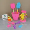 Brinquedo de Carrinho com Balde de Areia para Brincadeiras na Água e na Praia de Verão, Três Pá, Balde de Areia Conjunto de 8 Peças, Pá de Brinquedo para Crianças, Conjunto de Ampulheta