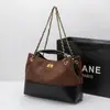 Bolso Grande para Mujer de Cuero Escarchado con Cadena Bolso Tote Gran Capacidad Otoño e Invierno 2025 Nuevo Bolso Acolchado con Cadena Hombro Único Diagonal