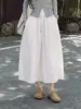 Falda blanca de mujer estilo workwear, nuevo modelo de otoño 2026, falda petite de línea A, falda larga tipo paraguas, falda de calabaza de secado rápido